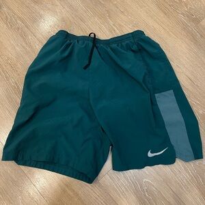 Nike Men's Green and Gray Running Shorts